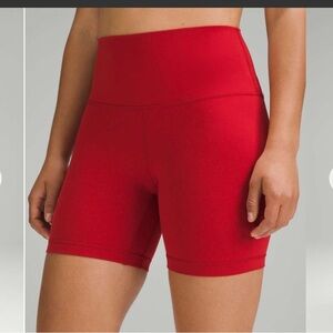 Lululemon‎ Athletica Red Bike Shorts High-Rise-6"
